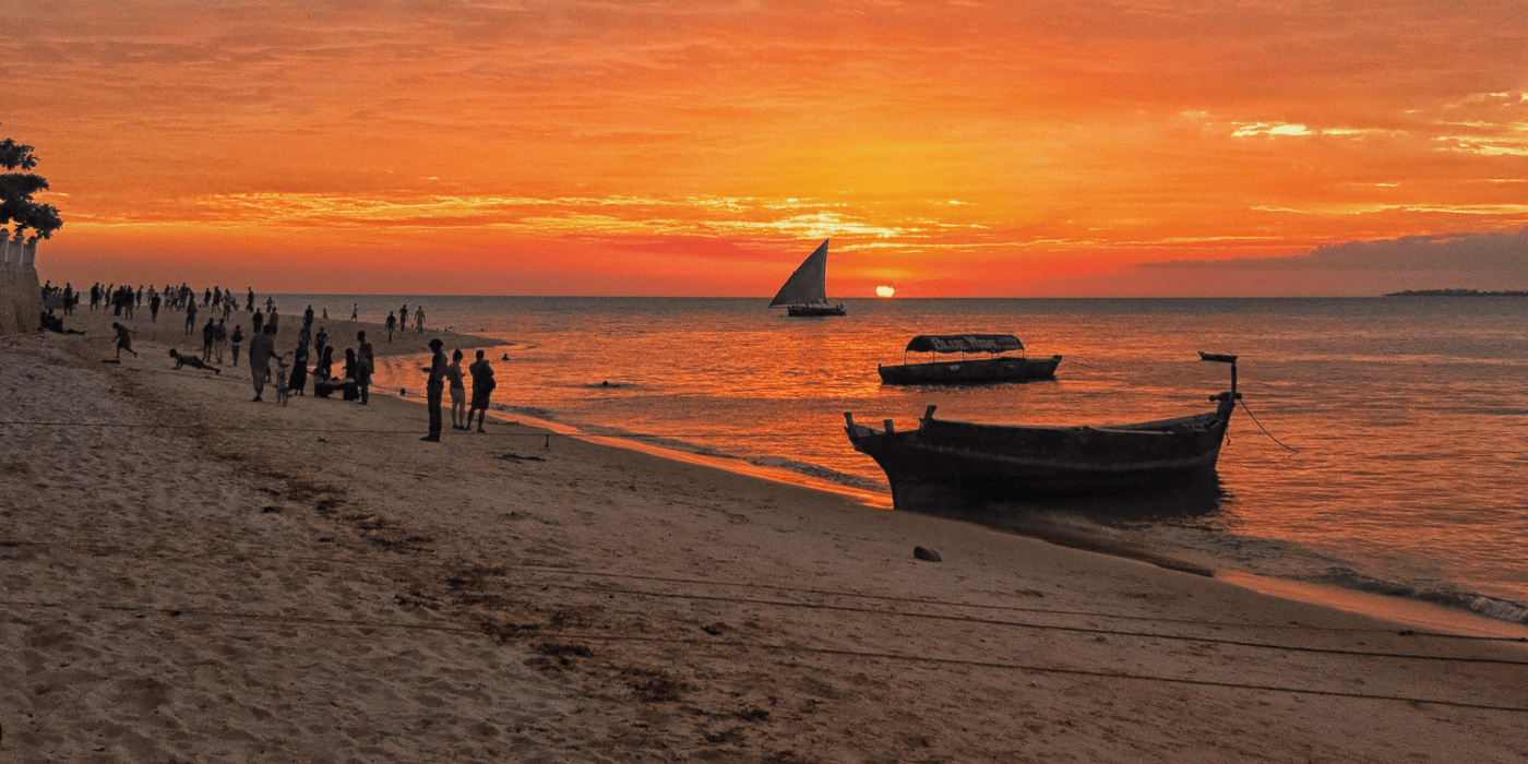 Bajkoviti zalazak sunca na Zanzibaru, Tanzanija