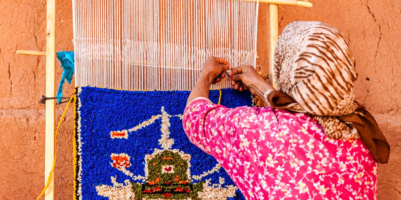 Tkanje tekstila, Quarzazate, Maroko